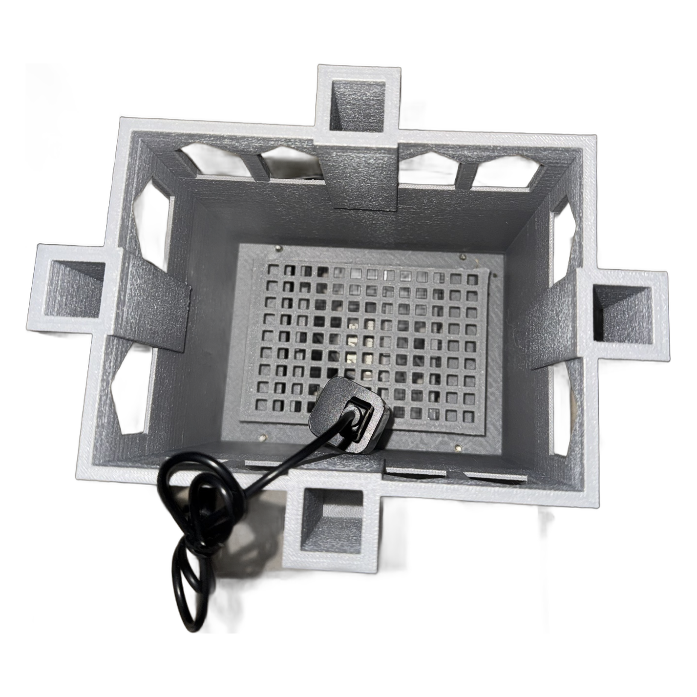 Inside the battery cooling station: fan grille